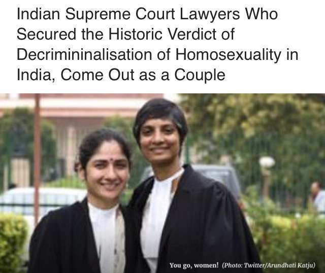 section 377 lawyers - Indian Supreme Court Lawyers Who Secured the Historic Verdict of Decrimininalisation of Homosexuality in India, Come Out as a Couple You go, women! Photo TwitterArundhati Katju