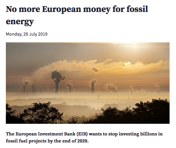 carbon monoxide in air - No more European money for fossil energy Monday, The European Investment Bank Eib wants to stop investing billions in fossil fuel projects by the end of 2020.