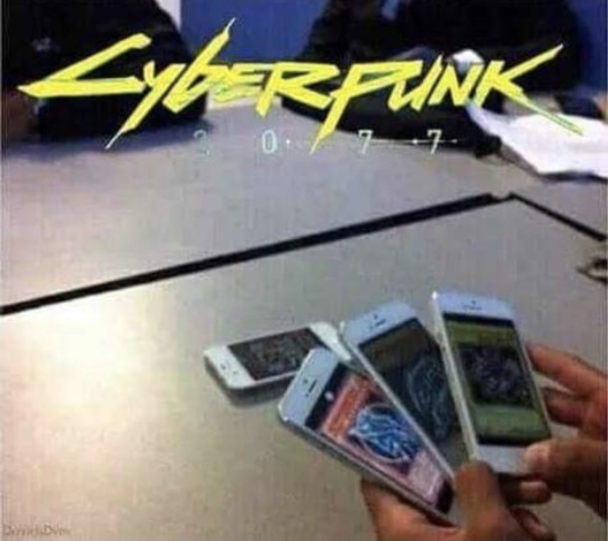cyberpunk 2077 - playing card game using multiple iphones