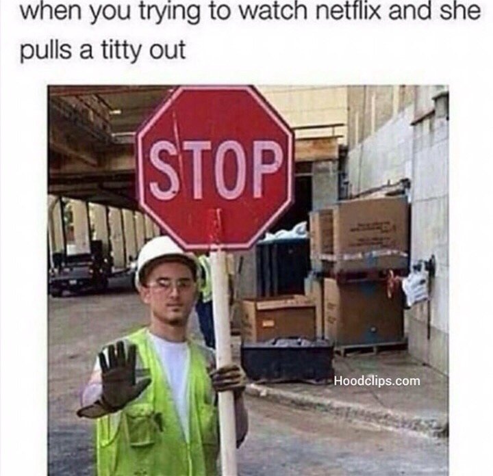 she pull a titty out - when you trying to watch netflix and she pulls a titty out Stop Hoodclips.com