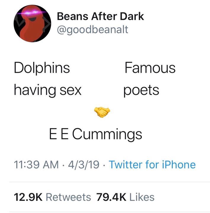 icon - Beans After Dark Dolphins having sex Famous poets Ee Cummings 4319 Twitter for iPhone
