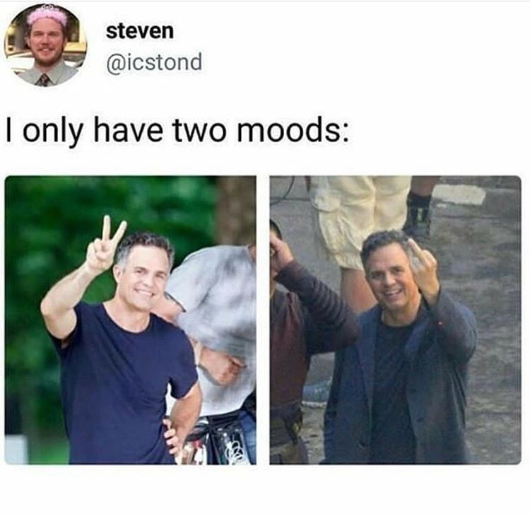 my two moods meme - steven I only have two moods