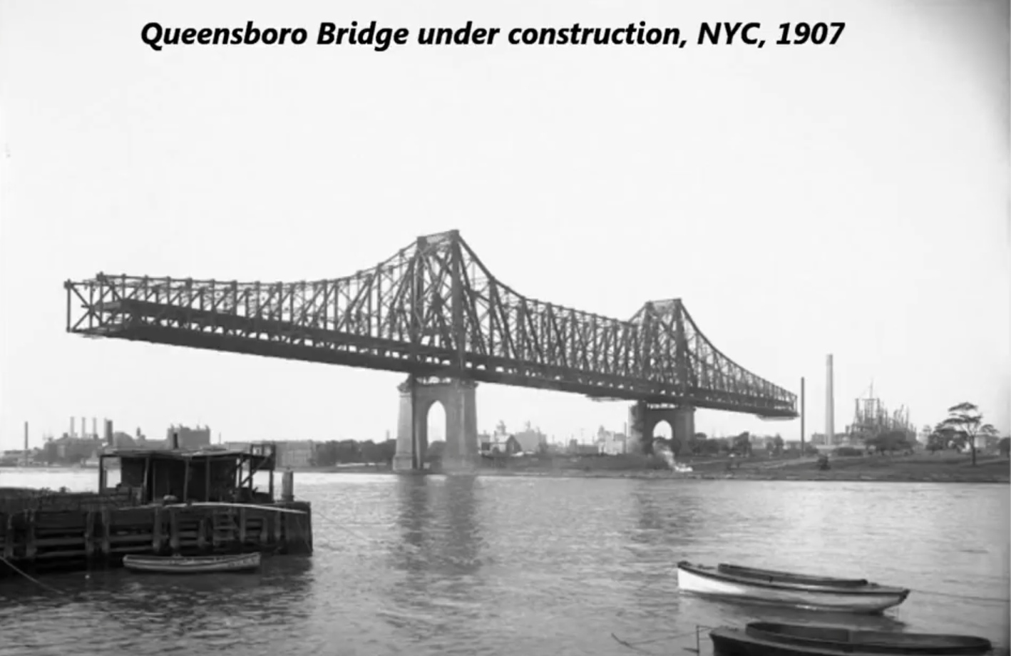 queensboro bridge tattoo - Queensboro Bridge under construction, Nyc, 1907