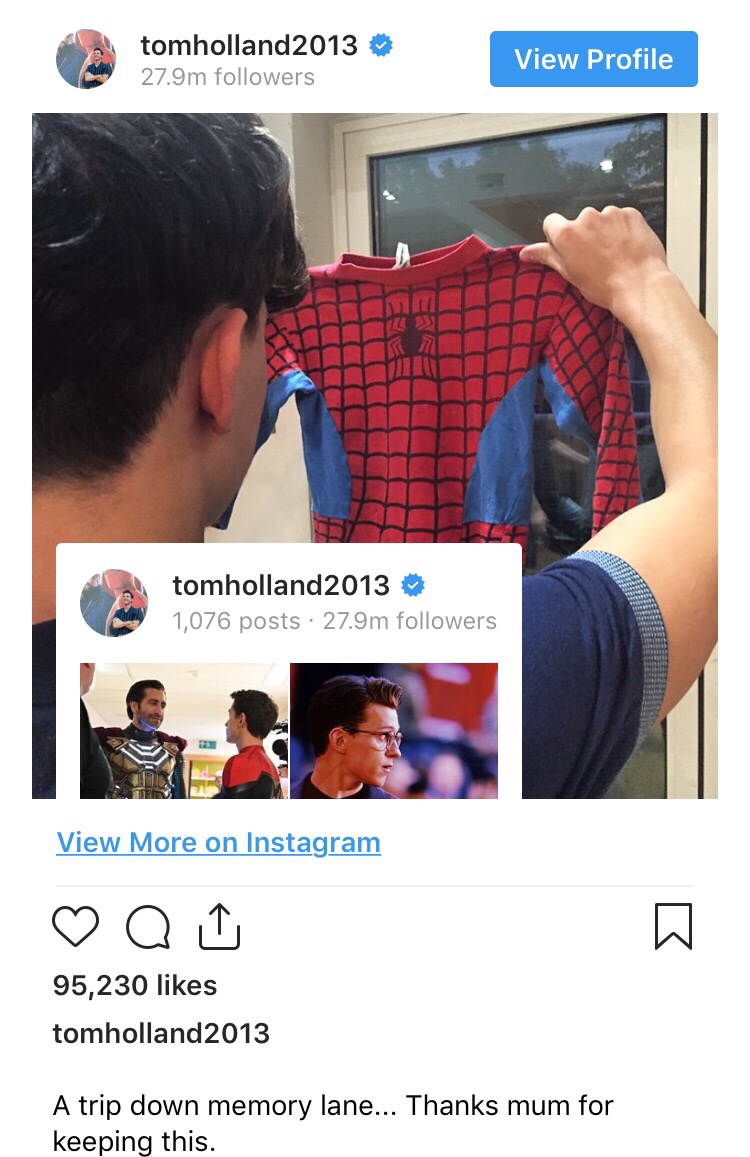 media - tomholland 2013 27.9m ers View Profile A tomholland 2013 1,076 posts 27.9m ers View More on Instagram o B 95,230 tomholland 2013 A trip down memory lane... Thanks mum for keeping this.