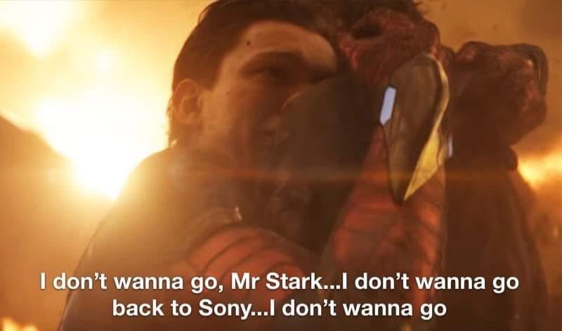 spider man dusted - I don't wanna go, Mr Stark...I don't wanna go back to Sony...I don't wanna go