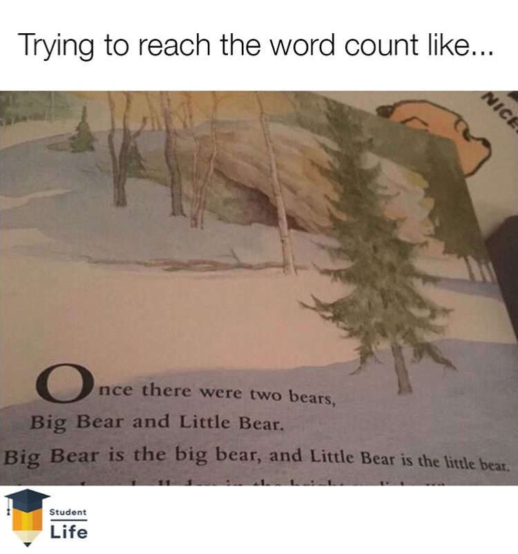 tree - Trying to reach the word count ... Ce nce there were two bears, Big Bear and Little Bear. Bio Bear is the big bear, and Little Bear is the little bear Student Life