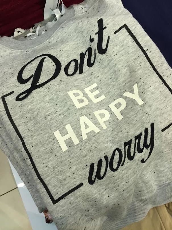 graphic design fails - Don't Be Happy Wony