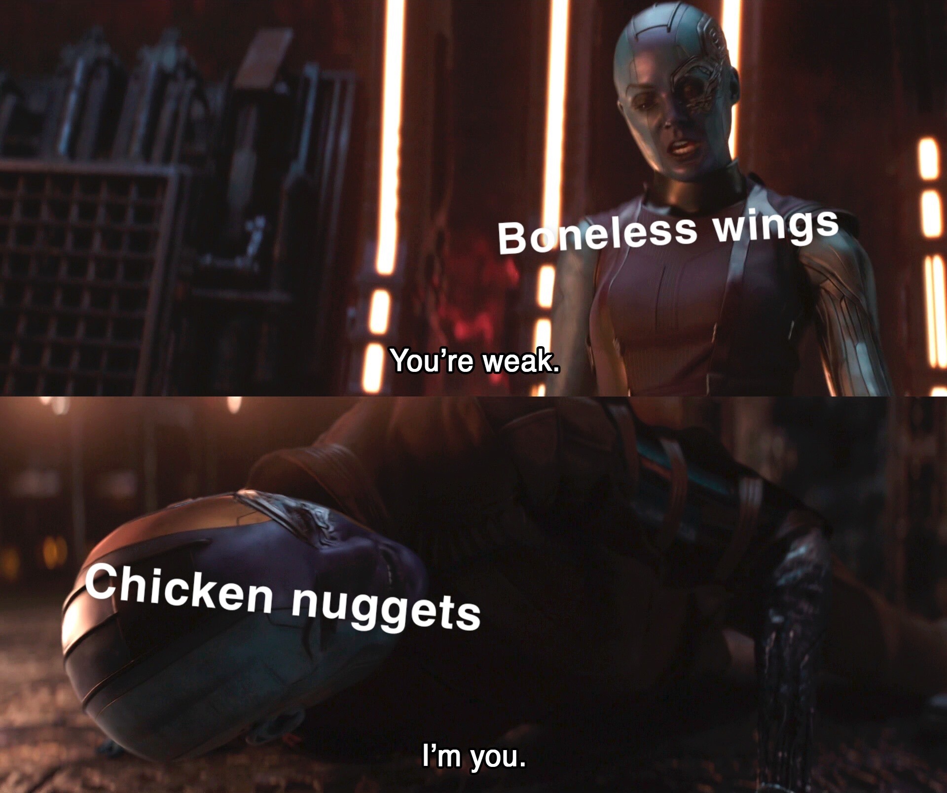 iphone - Boneless wings You're weak. Chicken nuggets I'm you.