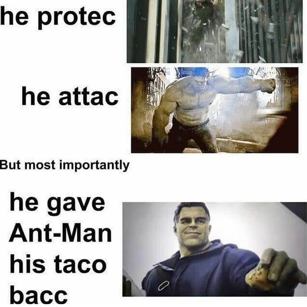 association for the taxation of financial transactions - he protec he attac But most importantly he gave AntMan his taco bacc