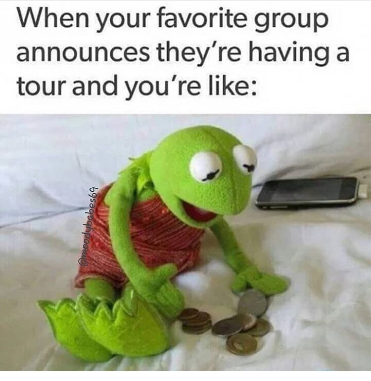 travel as much as you can meme - When your favorite group announces they're having a tour and you're