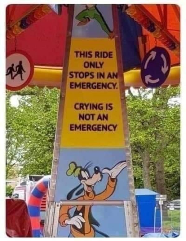crying is not an emergency - This Ride Only Stops In An Emergency. Crying Is Not An Emergency