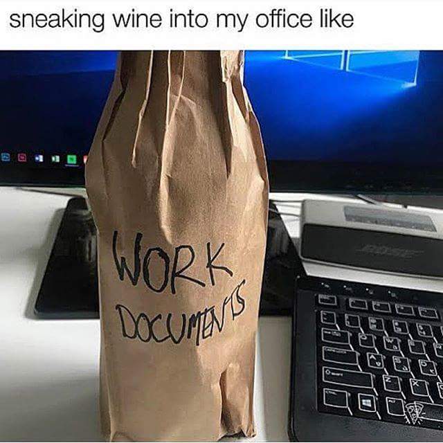 work documents wine - sneaking wine into my office Work Documens