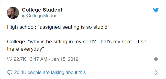 anna kendrick tweet - College Student Student College High school "assigned seating is so stupid" College "why is he sitting in my seat? That's my seat... I sit there everyday" people are talking about this