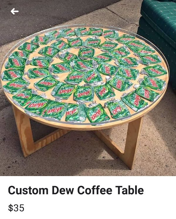 coffee table - Lg Wo pote Custom Dew Coffee Table $35