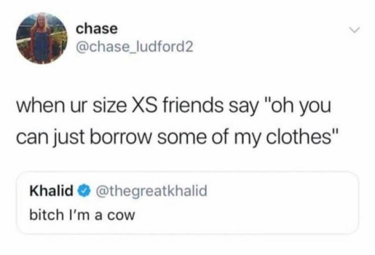 james gunn pedo tweets - chase 2 when ur size Xs friends say "oh you can just borrow some of my clothes" Khalid bitch I'm a cow