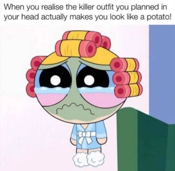 gif sad - When you realise the killer outfit you planned in your head actually makes you look a potato!