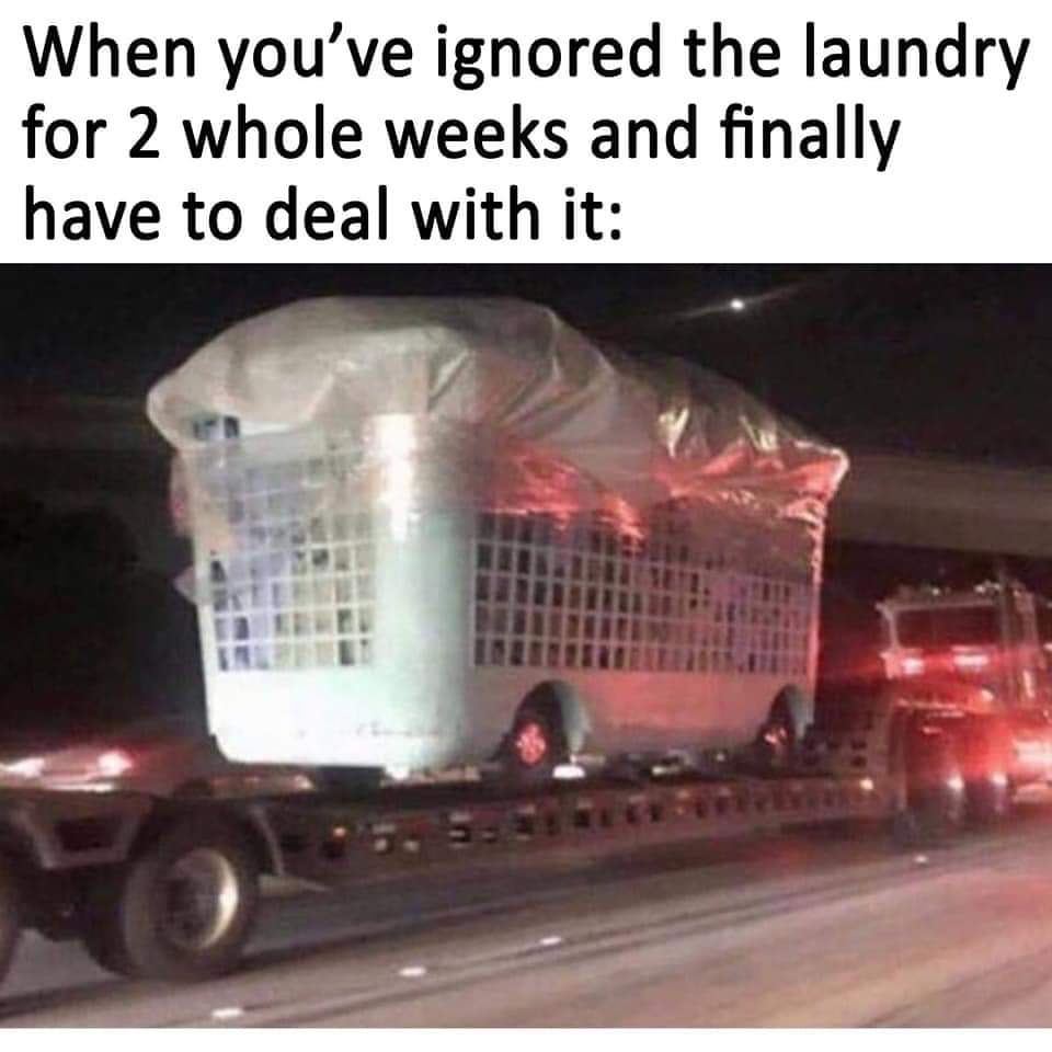 laundry meme - When you've ignored the laundry for 2 whole weeks and finally have to deal with it