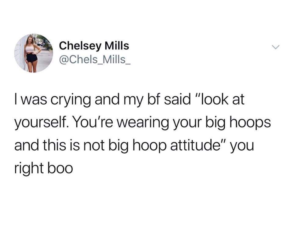 bill murray pothole tweet - Chelsey Mills I was crying and my bf said "look at yourself. You're wearing your big hoops and this is not big hoop attitude" you right boo