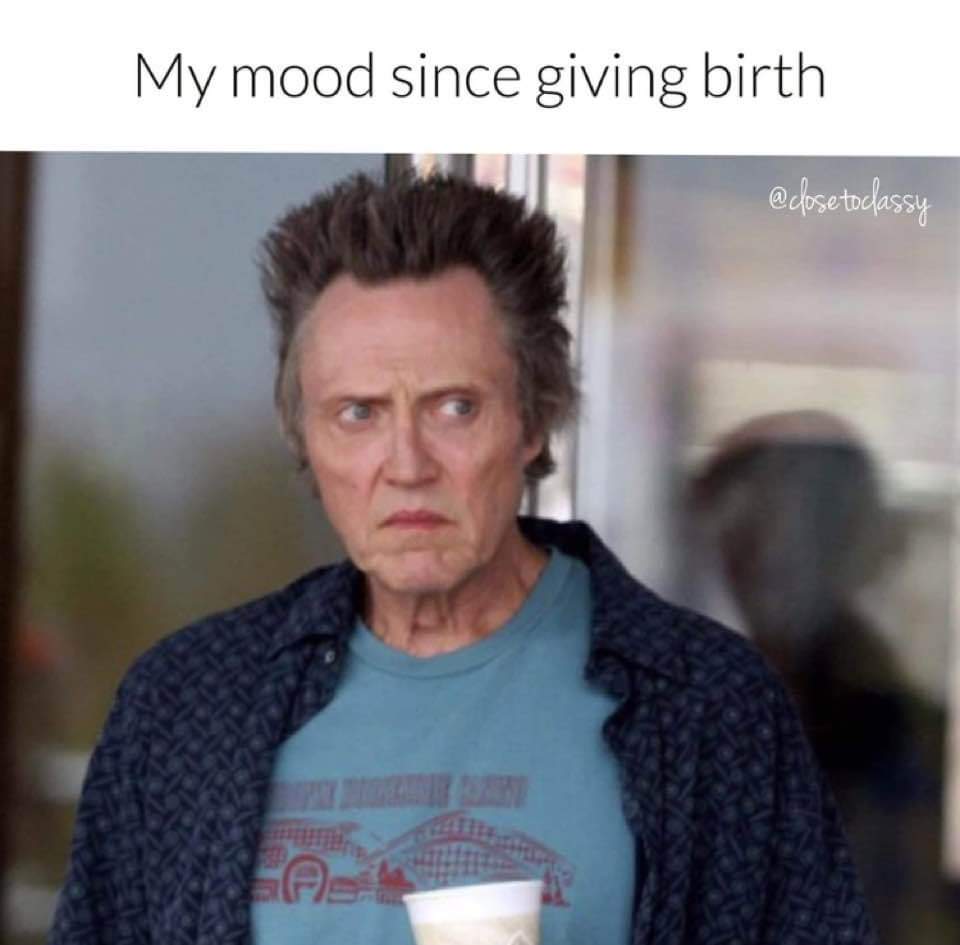 christopher walken funny memes - My mood since giving birth