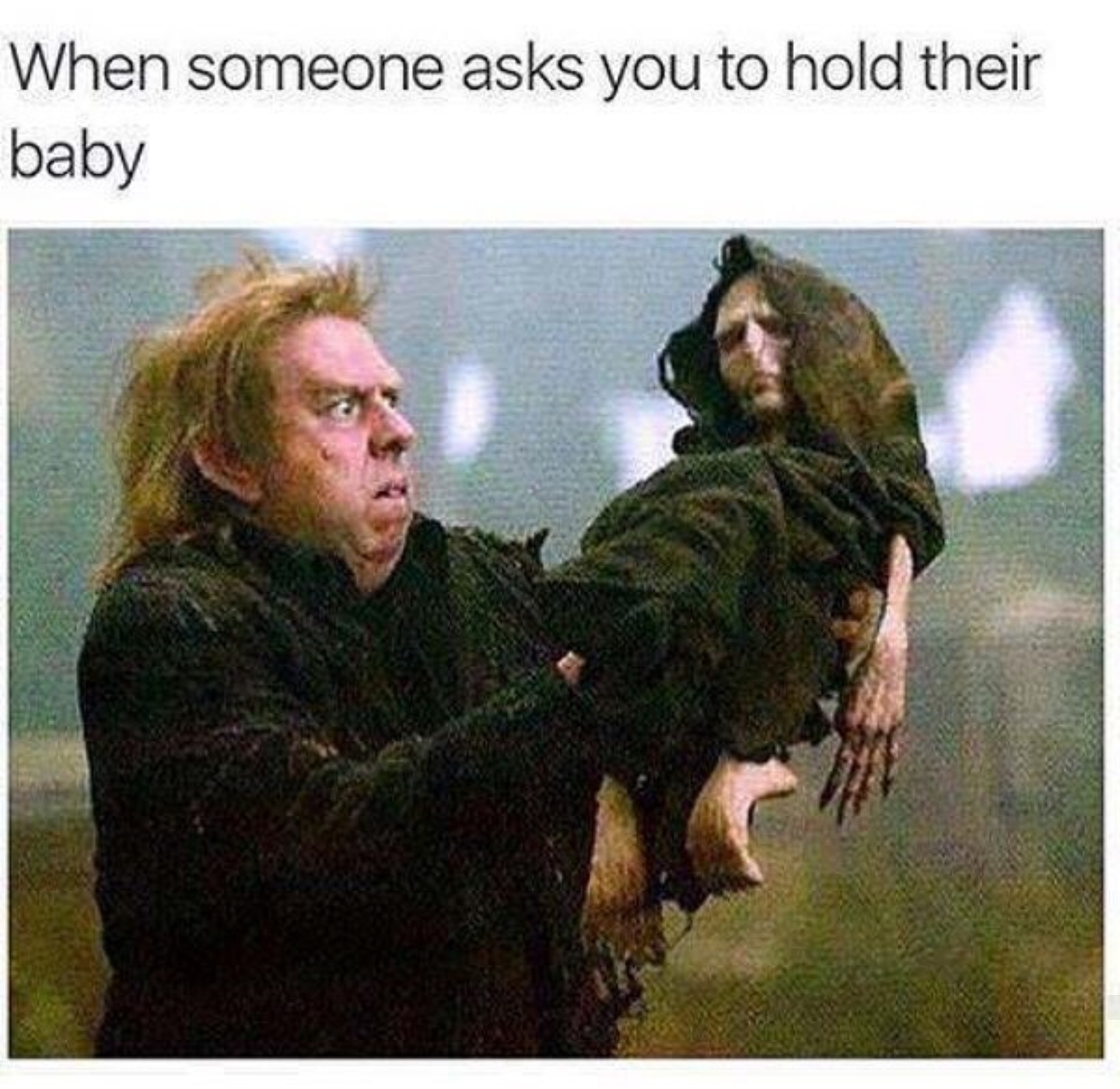 hold my baby meme - When someone asks you to hold their baby