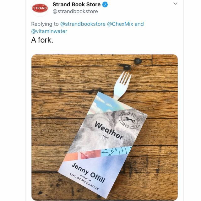 Strand Strand Book Store and A fork. Weather Jenny Offill Depl Of Speculation