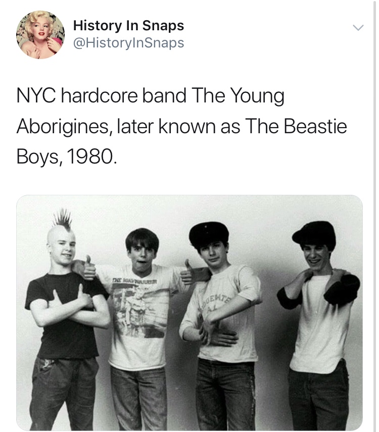 history photo - beastie boys punk - History In Snaps Nyc hardcore band The Young Aborigines, later known as The Beastie Boys, 1980. De Rosw