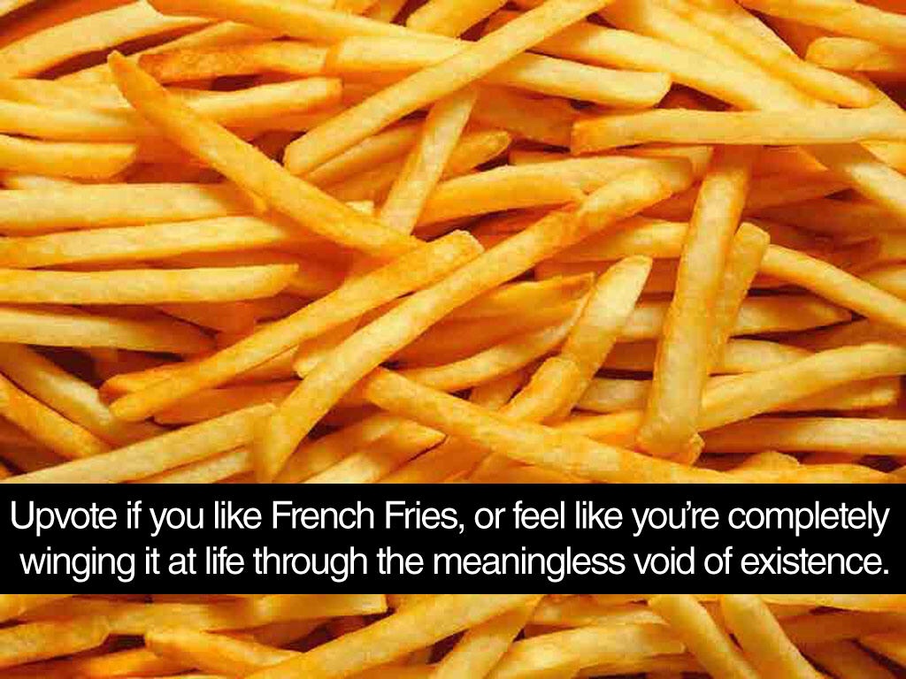 best french fries - Upvote if you French Fries, or feel you're completely winging it at life through the meaningless void of existence.