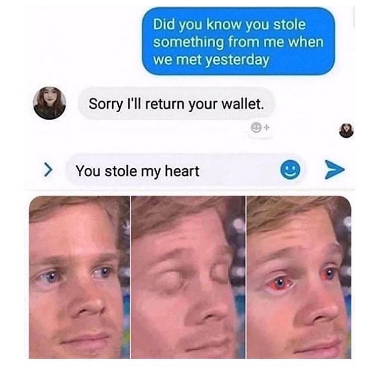 hippopotomonstrosesquippedaliophobia memes - Did you know you stole something from me when we met yesterday Sorry I'll return your wallet. > You stole my heart