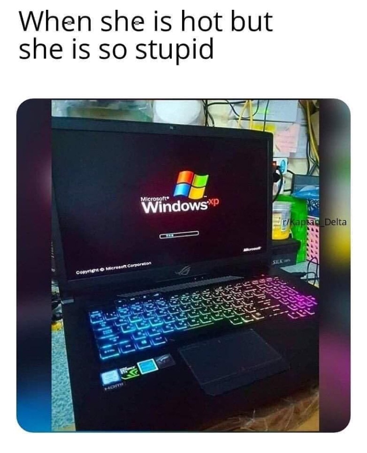she is hot but she is stupid meme - When she is hot but she is so stupid Microsoft Windows Xp rkaplan Delta Microsoft Corporation Copyr 06 Ah Cientem Vi E
