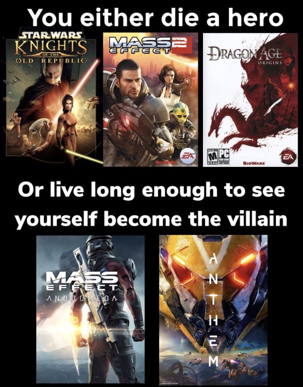 mass effect 2 cover - You either die a hero Knights Mass Dragomage Star Wars Of The Old Republic Origins Bioware Or live long enough to see yourself become the villain Ma Efee Andromeda