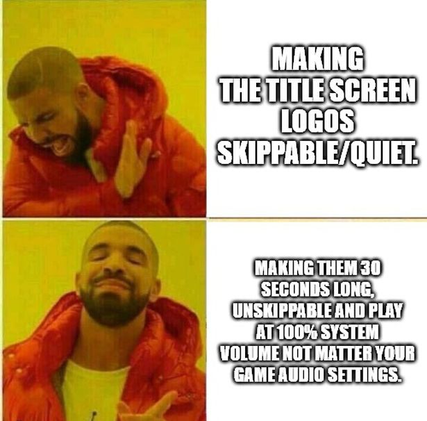 drake meme sims - Making The Title Screen Logos SkippableQuiet Making Them 30 Seconds Long, Unskippable And Play At 100% System Volume Not Matter Your Game Audio Settings.