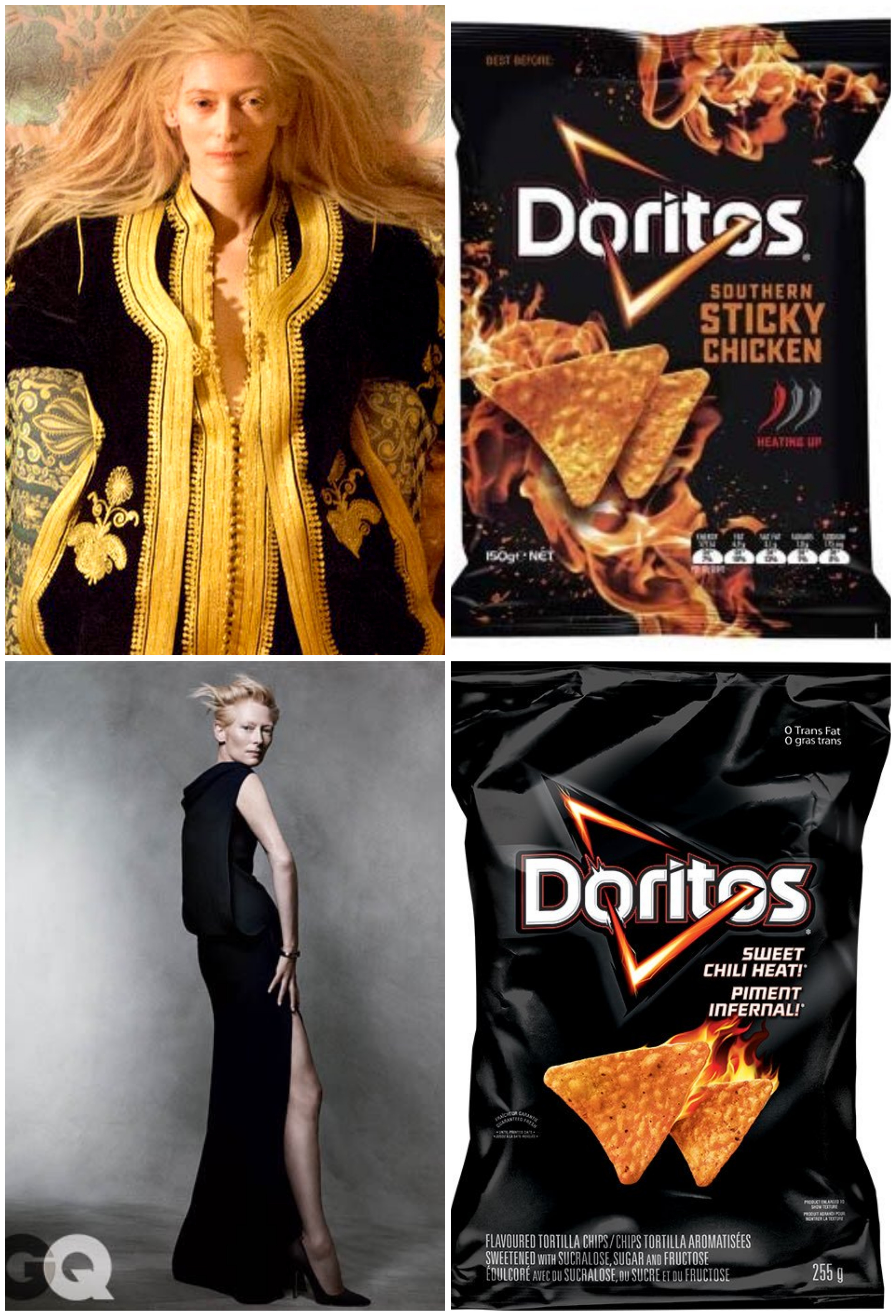 Is Tilda Swinton Secretly Cosplaying As Doritos For Years Now?