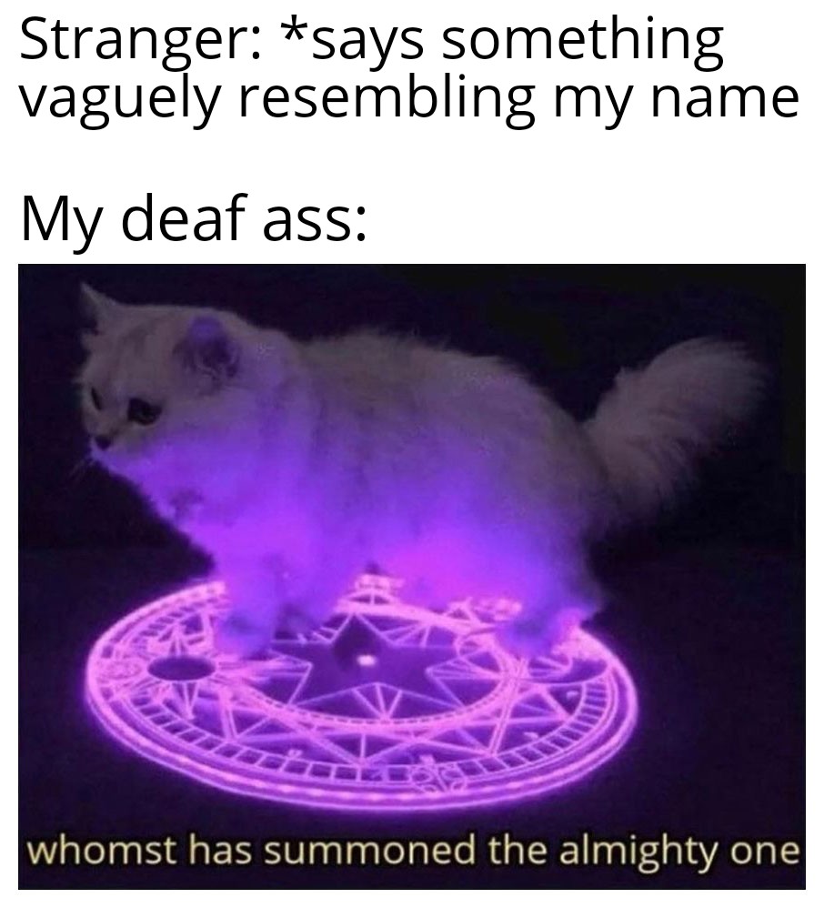 whomst has summoned the almighty one - Stranger says something vaguely resembling my name My deaf ass whomst has summoned the almighty one