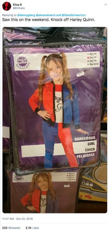 Elisa R and DanaSchwartzzz Saw this on the weekend. Knock off Harley Quinn. . stre 1012 Dangerous Girl Chica Peligrosa 225