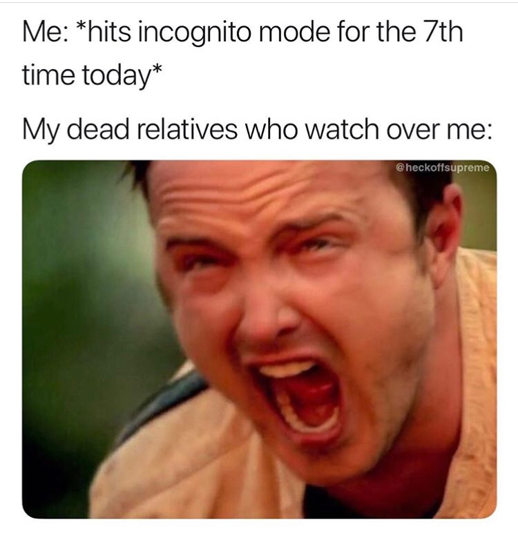 aaron paul screaming gif - Me hits incognito mode for the 7th time today My dead relatives who watch over me