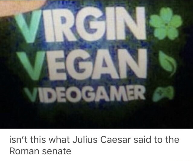 signage - Virgin Vegan Videogamer isn't this what Julius Caesar said to the Roman senate