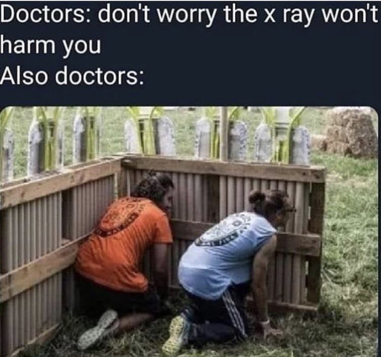 x ray is safe meme - Doctors don't worry the x ray won't harm you Also doctors