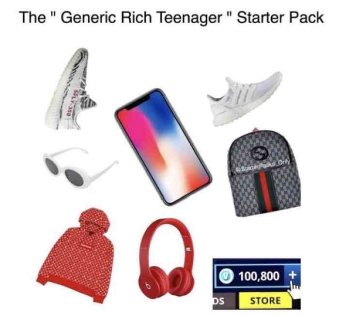 rich starter pack - The "Generic Rich Teenager" Starter Pack Sply 350 Bacterpads Orly 100,800 os Store