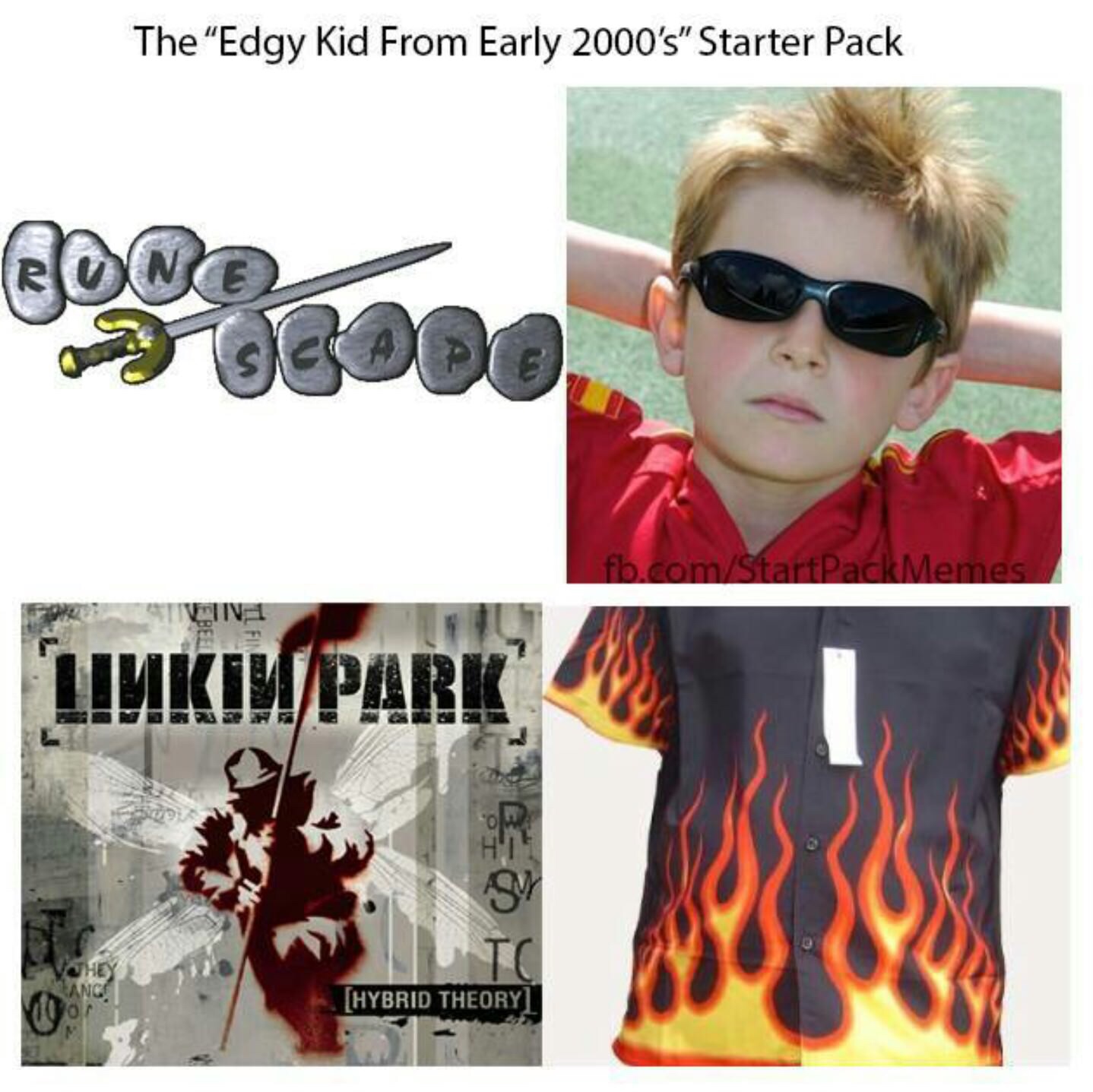 edgy kids - The Edgy Kid From Early 2000's" Starter Pack en Cado fb.comStartPack Memes Tvena Limkilpark Hybrid Theory