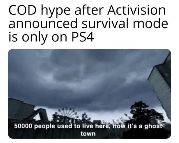 cloud - Cod hype after Activision announced survival mode is only on PS4 50000 people used to live here, now it's a ghost town