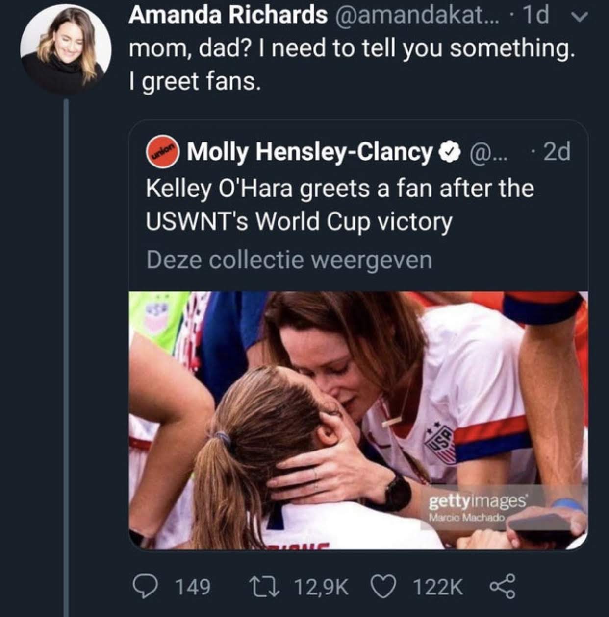 kelley o hara kisses girlfriend - Amanda Richards ... 1d v mom, dad? I need to tell you something. I greet fans. Amanda Richards @ 2d Molly HensleyClancy @... Kelley O'Hara greets a fan after the Uswnt's World Cup victory Deze collectie weergeven gettyima
