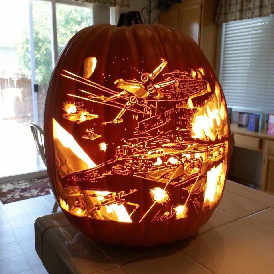 halloween meme - star wars pumpkin carving