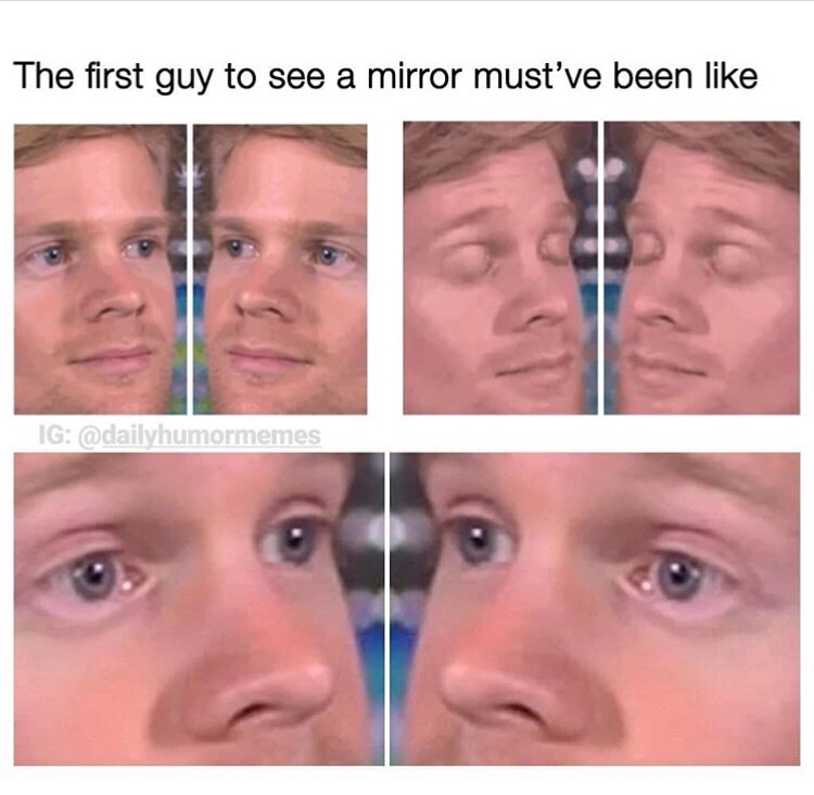 facial expression - The first guy to see a mirror must've been Ig