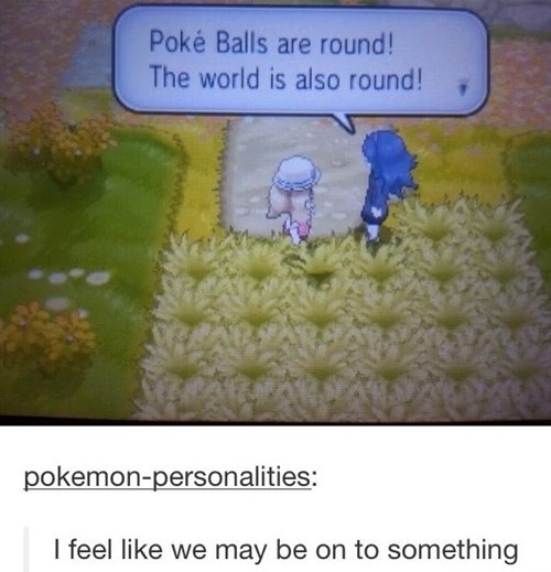 sinnoh confirmed memes - Pok Balls are round! The world is also round! pokemonpersonalities I feel we may be on to something