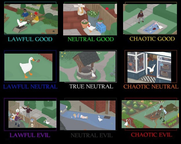 games - Lawful Good Neutral Good Chaotic Good Lawful Neutral True Neutral Chaotic Neutral Lawful Evil Neutral Evil Chaotic Evil