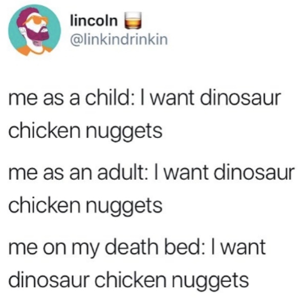 vfr ifr mvfr - lincoln me as a child I want dinosaur chicken nuggets me as an adult I want dinosaur chicken nuggets me on my death bed I want dinosaur chicken nuggets