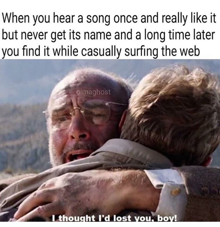 really funny memes - When you hear a song once and really it but never get its name and a long time later you find it while casually surfing the web oimaghost I thought I'd lost you, boy!