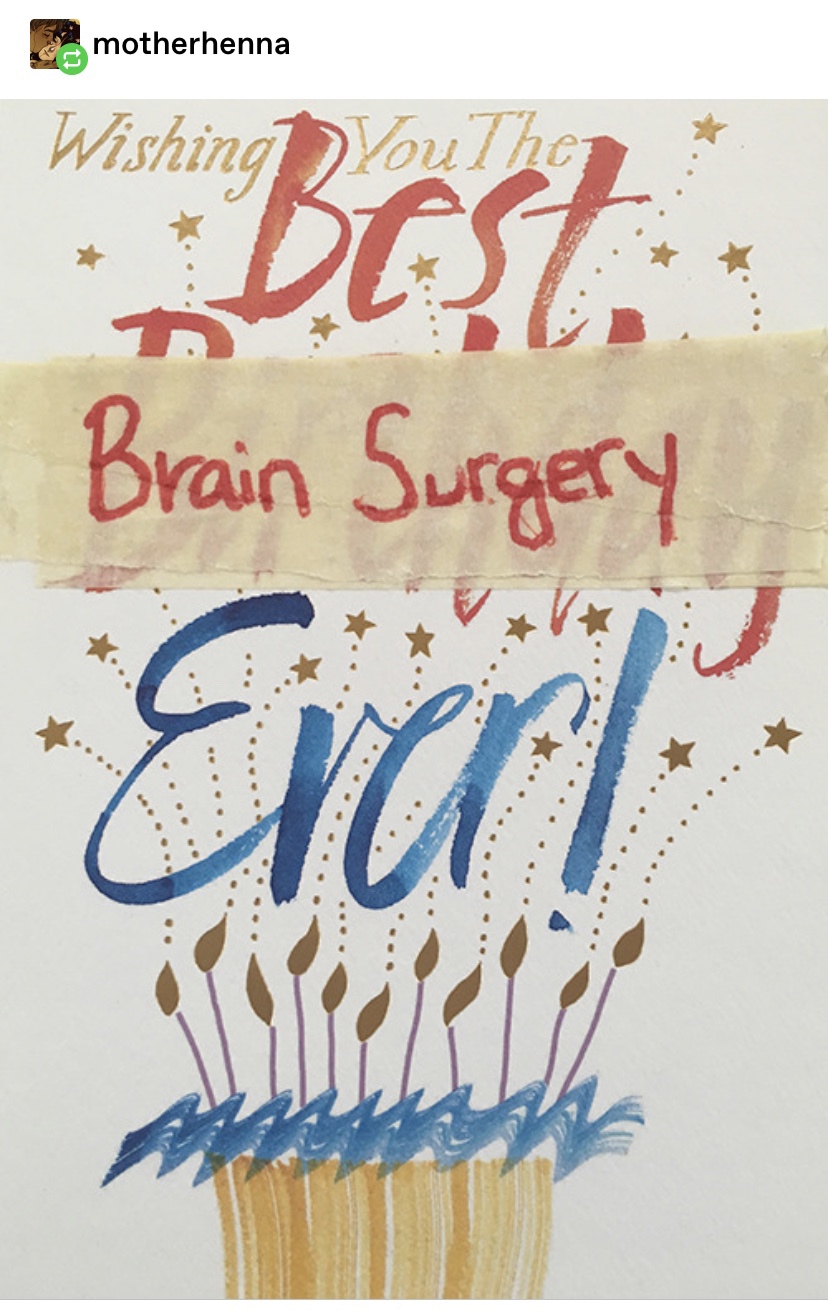 calligraphy - motherhenna Wishing You The Brain Surgery Erant www
