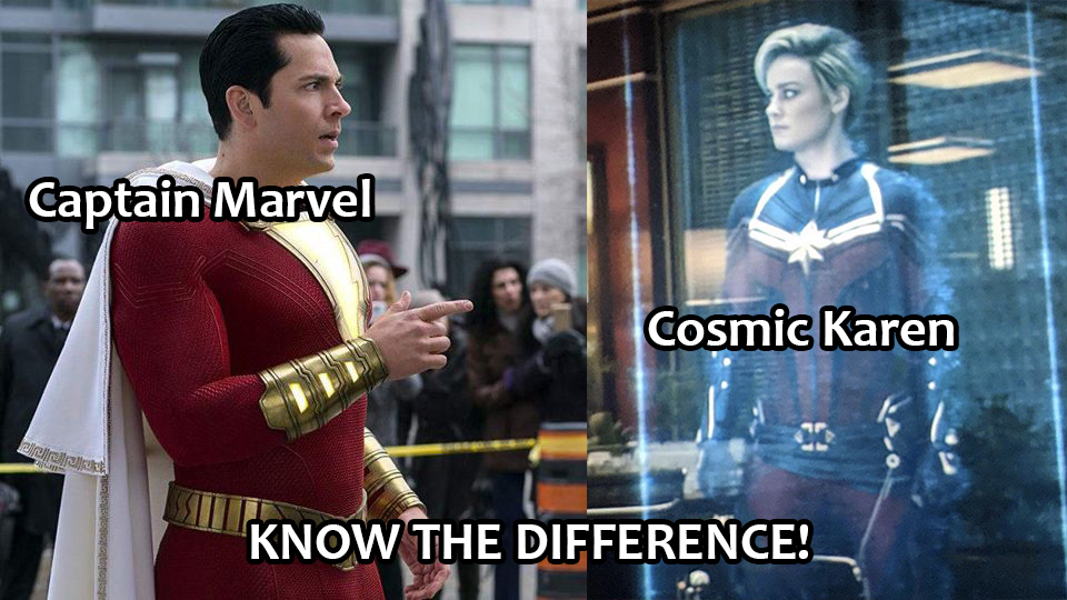 shazam movie - Captain Marvel Cosmic Karen dig Know The Difference!