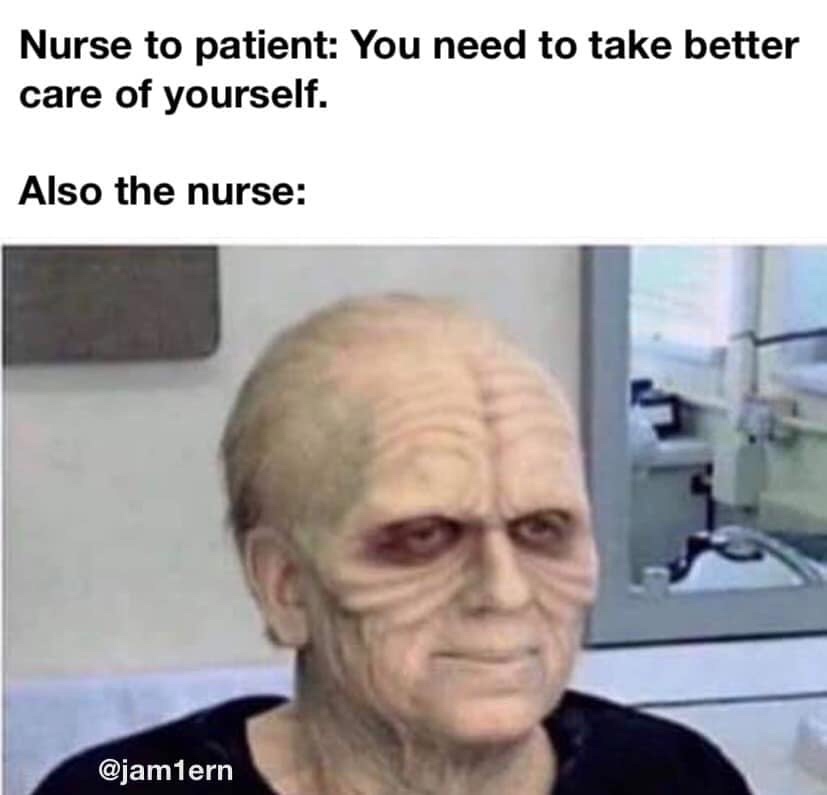 ian mcdiarmid - Nurse to patient You need to take better care of yourself. Also the nurse